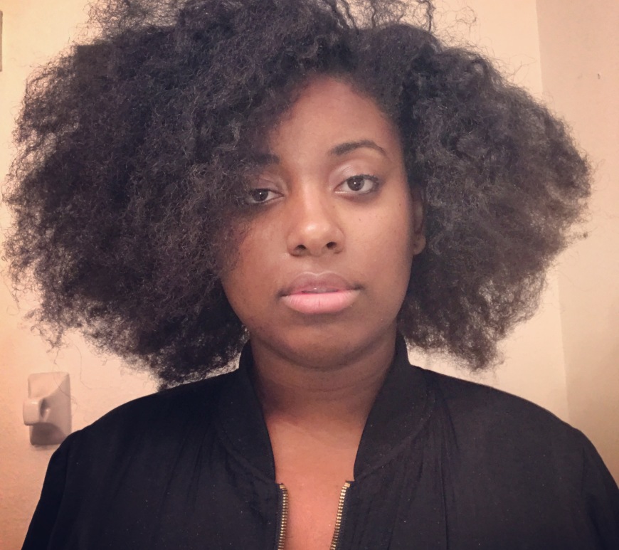 Natural hair afro in a braid out